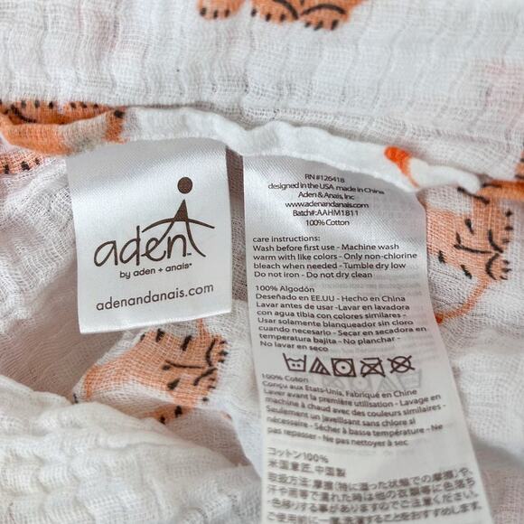 Aden and Anais Lot of 2 Swaddling Blanket Zebra Tiger - Picture 4 of 5
